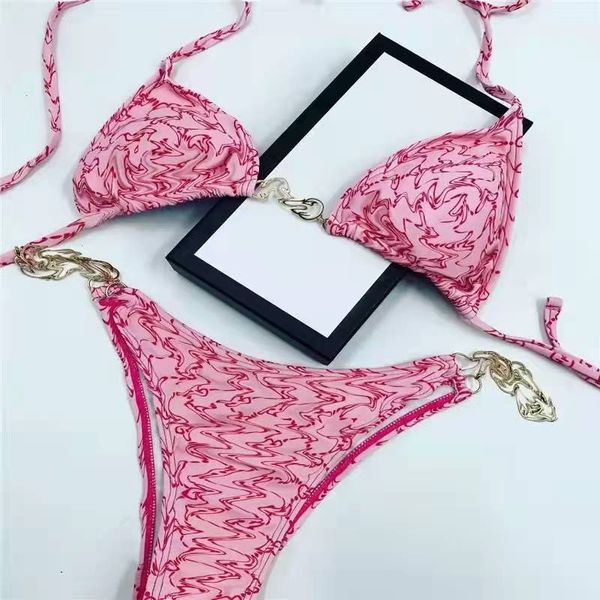 Bikini Moda Traje de baño para mujer sexy Traje de baño de venta caliente Envío gratis Traje de baño de diseñador Mujeres Damas Sin respaldo Carta dividida Multicolores Hora de verano Baño en la playa