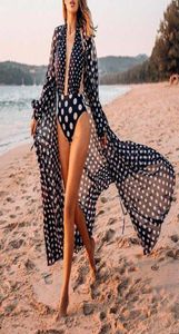 Bikini Long Beach Transparent Wear Deep Vneck Sarong Tunique Robe Femme Sexy Bathing Costumes CoverUps Kimono New96065599134487