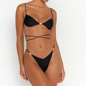 Bikini Sèche-mail de Nylon Séchage rapide Femmes Split Corps Backles Bikini Sobre sexy Ajustement serré 4918