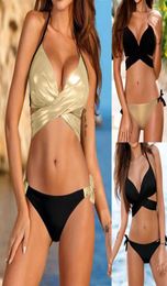 Bikinis Mujer Women Bandage Bandage Bikini Set Puspup Brazilian Swimwear Swimsuit Maillot de Bain Femme Femme Suite1208939