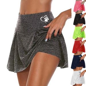 Bikinis Secret Women Skrits zomer boven knie dubbele laag sport shorts jurk snel drogen yoga sport leggings fitness shorts