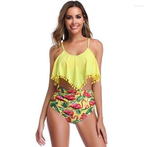 Bikini Set 2023 Sexy Ruche Hoge Taille Bikini Badmode Vrouwen Push Up Badpak Plus Size Print Badpakken Strand dragen Biquini1