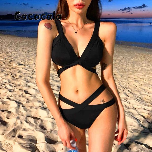 Bikinis Set New Style Bikini 2 pièces Swimsuit Femmes Swimwear plus taille Bandage Bandage Bikini mini ensemble sexy P230316