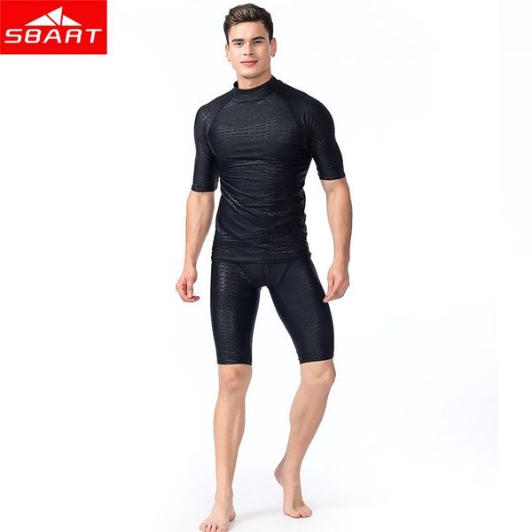 Bikinis Set SBART Men Short Sleeves Rashguard Shirt Surf Pants Rash Guards Protection UV Sunscreen Beach Diving Snorkeling Swimming Trunks