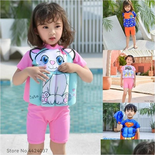 Conjunto de bikinis Set Baby Boyant Traje de baño Boy Girl Quickdrying Onepiece Flotabilidad Traje de baño Alta Elasticidad Piscina Flotador Kid Aprendizaje Natación Dhzrk