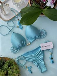 Bikinis Set Sexy Badeanzug Damen Bademode Doppelseitige Stoffnähte Micro Girl Bikinis Bandage Dreieck Biquinis Badeanzüge 230614