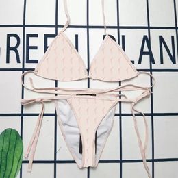 Bikini's set damesbrief bedrukte bodysuits home textiel luxe sling bikini set dames sexy roze tmerken meisjes zwembad feest zwemkleding