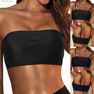 Bikini Set Vrouwen Afneembare Schouderriem Badmode Tops Strapless Bikini Top Bandeau 2023 traje de bao para mujeres