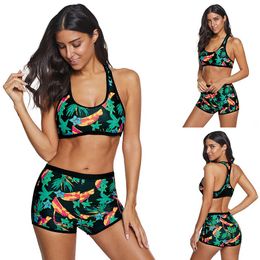 Bikinis Set Femmes Crop Top Sexy Maillot De Bain Taille Haute Short Floral Bikini Beach Maillots De Bain Beachwear