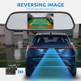 Bileeko auto achteraanzicht camera met spiegelmonitor voor voertuig parkeerplaats achteruitkijkspiegel camera 4,3 inch scherm HD -achteruitgangscamera