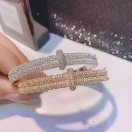 Bilincolor Fashion Micro-set Tiny Zircon Lock Bracelet Double Rangées, Bracelet pour Femme Cadeau Q0720