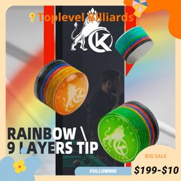 Accessoires de billard KONLLEN Cue Tips Rainbow 11 Cuetips multicouches de 14 mm Snooker Dureté S SS SX M MH H Pig Skin CRICAL Tip 230720