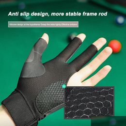 Biljart accessoires openen vingerpoolhandschoenen verstelbare sticker polyester snooker biljart glad zachte draagbare training drop leveren dh4wz
