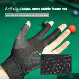 Accessoires de billard gants de piscine ouverte de doigt autocollable en polyester snooker billard billard smooth softporable drop drop offiver dh4wz