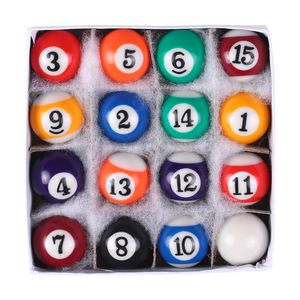 Accesorios de billar profesional 25MM 38MM niños mesa de billar juego de bolas de resina pequeño taco de billar completo 16 Uds Mini bolas 230726