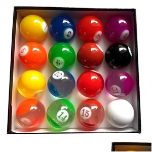 Biljart accessoires xmlivet complete set transparante colorf biljart ballen 5725mm internationale standaard pool game hars voor 240321 ot5kf