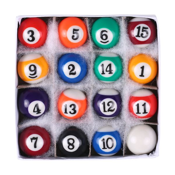 Bolas de billar profesionales 25 MM 38 MM niños bolas de mesa de billar conjunto resina pequeñas bolas de billar conjunto completo 16 uds Mini bolas de billar conjunto 230213