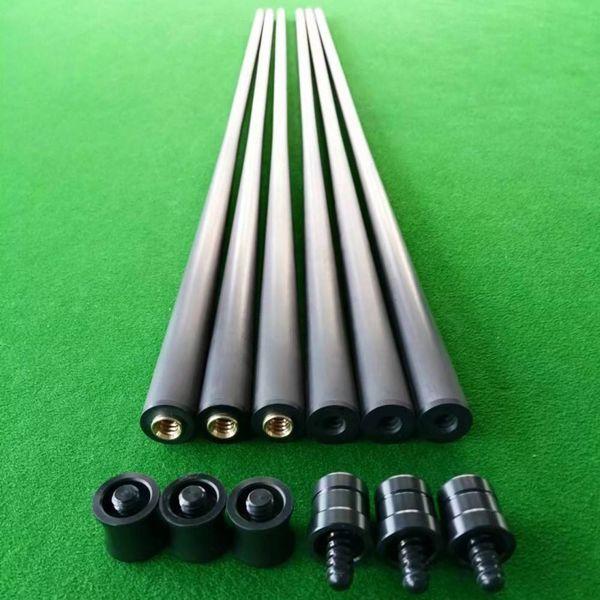 Queues de billard tiges de queue en Stock tige en Fiber de carbone technologie noire pointe de 10mm 129mm 124mm pour piscine prête à expédier 230925