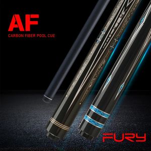 Tacos de billar FURY AF Series Fibra de carbono Pool Cue Stick 125 mm Tecnología profesional Low Deflection3810 Joint 147 cm Kit 231208