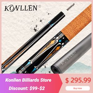 Billiard Cues KONLLEN Billiard Carbon Fiber Pool Cue Stick 12.5mm Tip 3*8/11 Joint Pin Professional Taper Leather Grip Billar Kit with Case 230901