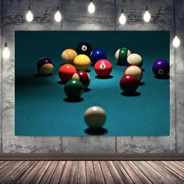 Biljart snooker serie moderne sport vintage canvas schilderposter esthetische muurfoto's slaapkamer bar café club decoratie