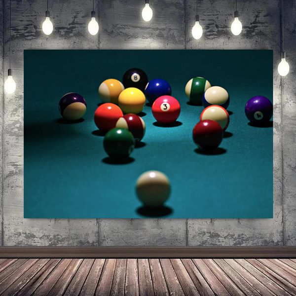 Billard Snooker Series Modern Sports Vintage Canvas PEINTURE Affiche esthétique Mur Images Bar Bar Cafe Club Decoration