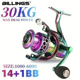 BILLINGS SK 10006000 Série 50 147 1 Ratio de vitesse 22lb Max Drag CNC Metal Rockerspinning Fishing Reelfor Freshwater Saltw 240401