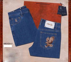 Miljardaire jeans katoen lente zomer nieuwe dunne casual rits borduurwerk ademend engeland kwaliteit maat 31-40 comfortabel