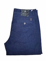 Milliardaire OECHSLI Jeans Mince cott hommes 2024 Printemps Eté nouveau élastique Casual broderie grande taille 30-40 pantalon LG droit n24g #