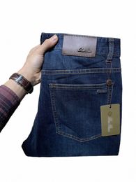 milliardaire OECHSLI Jeans Hommes cott mince 2024 Printemps Été nouveau confort élastique broderie qualité taille 30-40 pantalon fi v0xp #