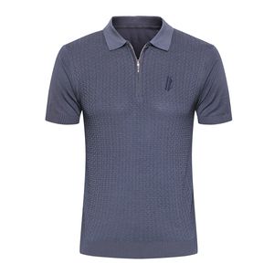 Billionaire Polo chemise soie hommes 2020 été nouvelle mode impression affaires respirant élasticité fermeture éclair mince M-5XL livraison gratuite