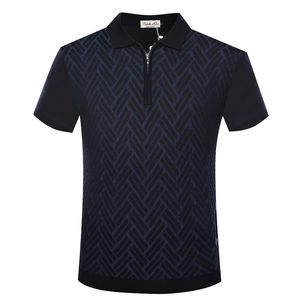 BILLIONAIRE T-shirt mannen zijde 2020 zomer nieuwe stijl rits kraag mode comfort geometrie patroon kleding big size M-5XL gratis verzending