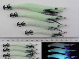 Bimoo maat 2 25 3 35 Witte parel Lankachtige garnalen inktvis Jigs Dark Glow Squid Jig Egi Fishing Lure 2010319902505