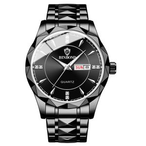 Binbang Montre Nouvelle Mode Montre Pour Hommes Hommes Étanche En Acier Tungstène Calendrier Quartz Montre-Bracelet Secouer Son Explosif Transfrontalière Émission C13