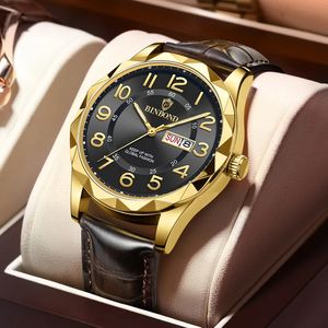 Binbond luxe horloge voor man Elegant Date Week Waterdichte Luminous Men Quartz roestvrijstalen sportheren horloges Reloj 240417