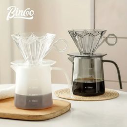 Bincoo Koffiepot Handwas Koffiefilterbeker Glazen deelpotset Koude extractiebeker Amerikaanse druppelpot met schaalfilter