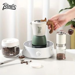 Bincoo Filo Dubbele Klep Gebrouwen Koffie Moka Pot Voor 2 Personen, Vers Geconcentreerd Extract Italiaanse Stijl Outdoor Moka Pot