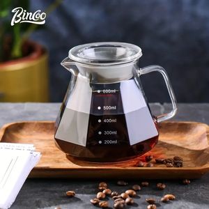 Bincoo Handspoeling Sharing Pot Afgestudeerd Brewing Cup Huishouden Hittebestendig Glas Koffie Pot-600ML