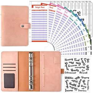 Bindmiddel Budget Planner Notebook Covers Map A6-formaat 6-gaats zakken Plastic rits Geldbesparende envelop