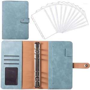 Classeur Budget planificateur cahier couvertures en cuir PU avec 12 pièces 6 trous poches enveloppe à fermeture éclair