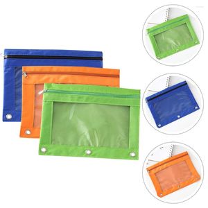 Binder Pouch Pen Bestand Blinder Zipper Pocket Pockets Pouches Document Mesh Doek Doekhouder Holder Statoreringen Bureau -enveloppen Ring