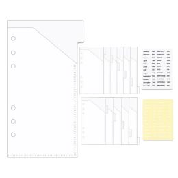 Bindmiddelen 12pcs Cash Envelopes A6 Frosted Ponse Pocket Index Divider Tabs Budget Wallet System PP Pockets Binder met maandstickers