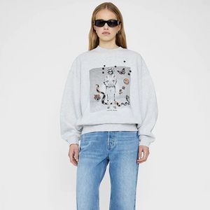 Bing sweatshirt nieuwe niche designer ontwerper ab hoodie pullover casual mode brief vintage print ronde nek katoen trend los veelzijdige trui zdox
