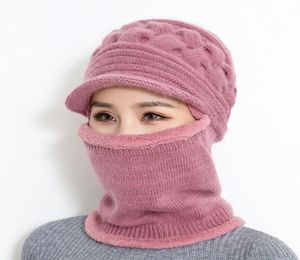 Bingyuanhaoxuan 2018 Nieuwe winter gebreide hoed vrouwen balaclava masker warme dikke schedels beanies vrouwelijke buiten ski cap d181106015458765