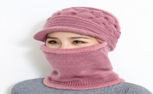 Bingyuanhaoxuan 2018 Nieuwe winter gebreide hoed vrouwen balaclava masker warme dikke schedels beanies vrouwelijke outdoor ski cap d181106015514337