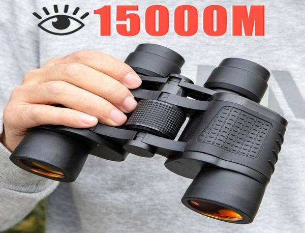 Binocularrs 80x80 longue gamme 15000m HD Télescope haute puissance Lentes en verre optique à faible luminosité