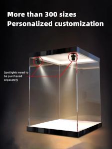 Bins 300 Meer maten Acryl -displaydoos met lichte LED -opbergdoos voor anime -actiefiguur Pop Model Organisator Display Cover