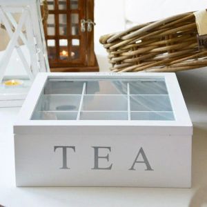 Bakken 9 Compartimenten Bamboo Tea Box koffie theezakje opberghouder Organisator voor keukenkasten Home thee -houders