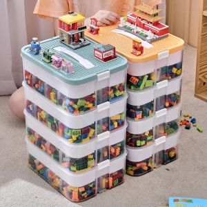 Bodes Boîte de rangement de blocs de construction Small Particle Lego Puzzw Puzzle A réglable Boîte de rangement transparent Rangement de rangement