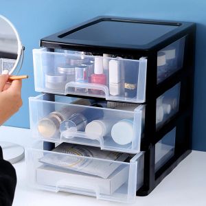 Bakken Bureau Lade Opbergkast Transparante Plastic Container Voor Cosmetische Desktop Organizer Box Diversen Briefpapier Make-up Opslag